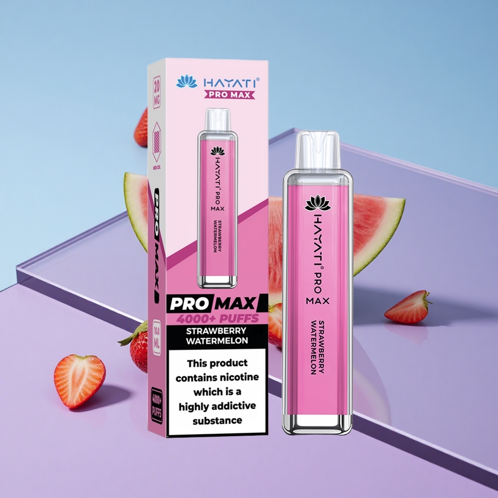 Jordbær Vannmelon Hayati Pro Max 4000 Puffs Kraftig 1400mAh Batteri vape wholesale Norway