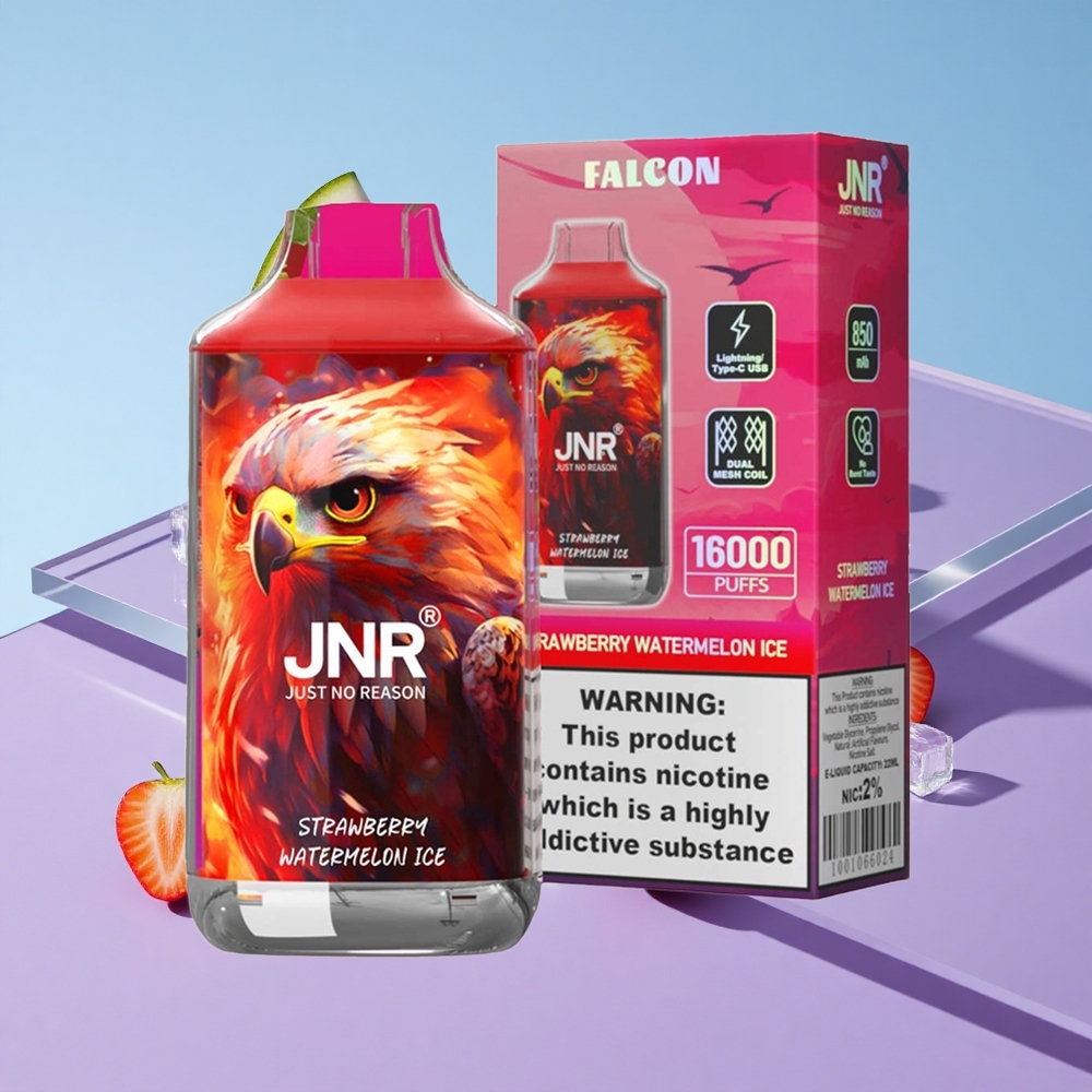 Jordbær Vannmelon Is JNR Falcon 16000 Puffs 22ml E-væske Dual Mesh Coil vape wholesale Norway