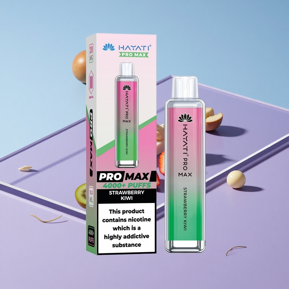 Jordbær og Kiwi Hayati Pro Max 4000 Puffs Oppladbar LED Vape vape wholesale Norway