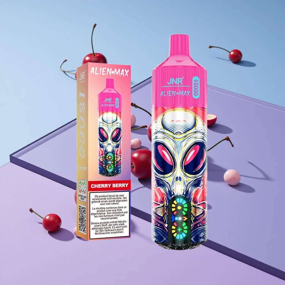 Kirsebær-Bær JNR Alien Max 18000 Puffs Dual Mesh Coil Type-C Lading vape wholesale Norway