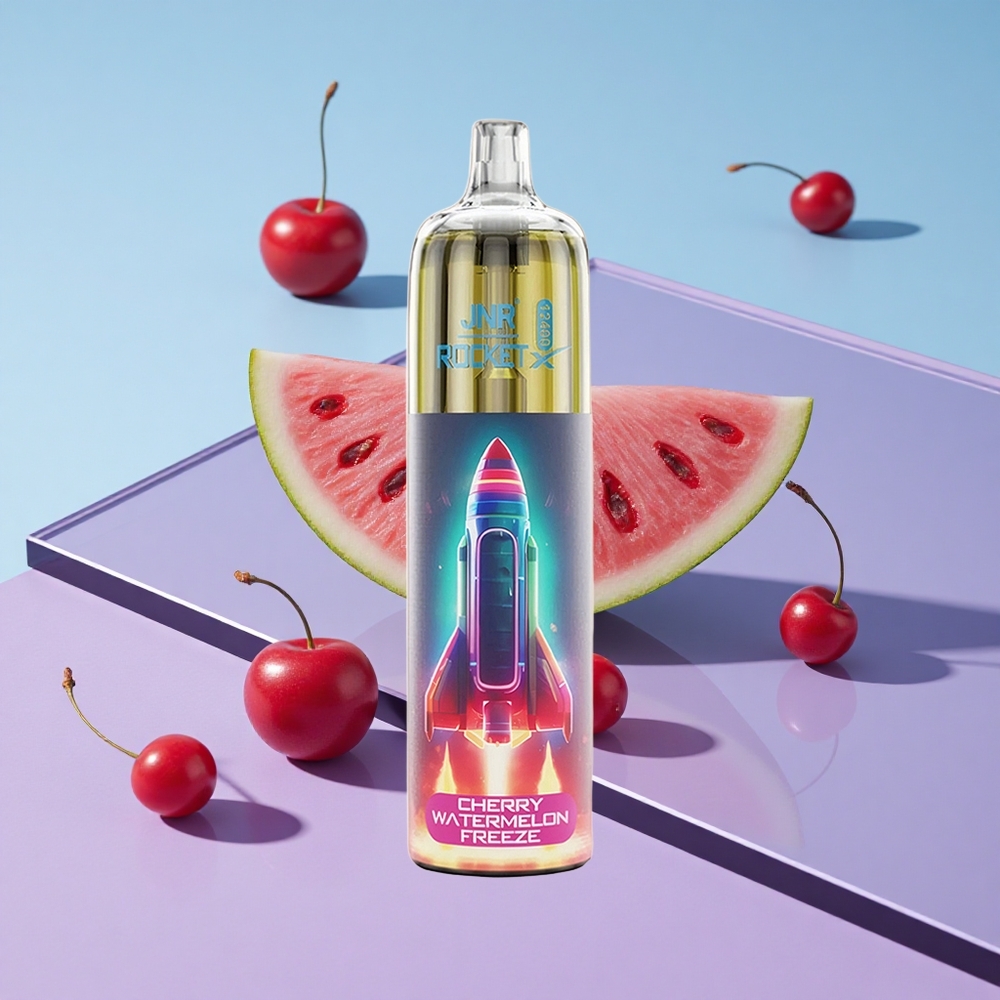 Kirsebær Vannmelon Freeze JNR Rocket-X 12400 Puffs Justerbar Luftstrøm RGB Lys vape wholesale Norway