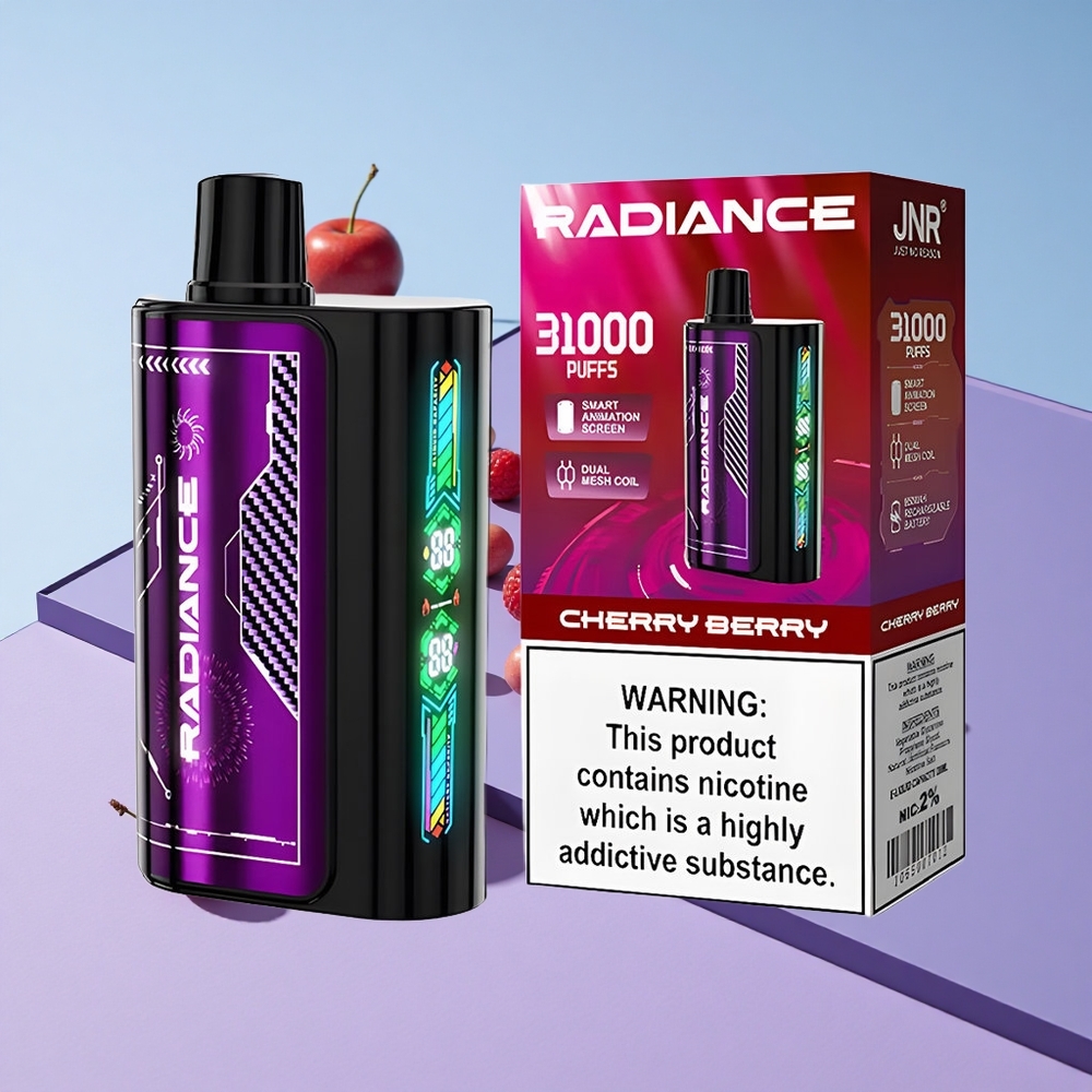Kirsebær og Bær JNR Radiance 31000 Puffs 28ml E-væske Smart Animation Screen vape wholesale Norway