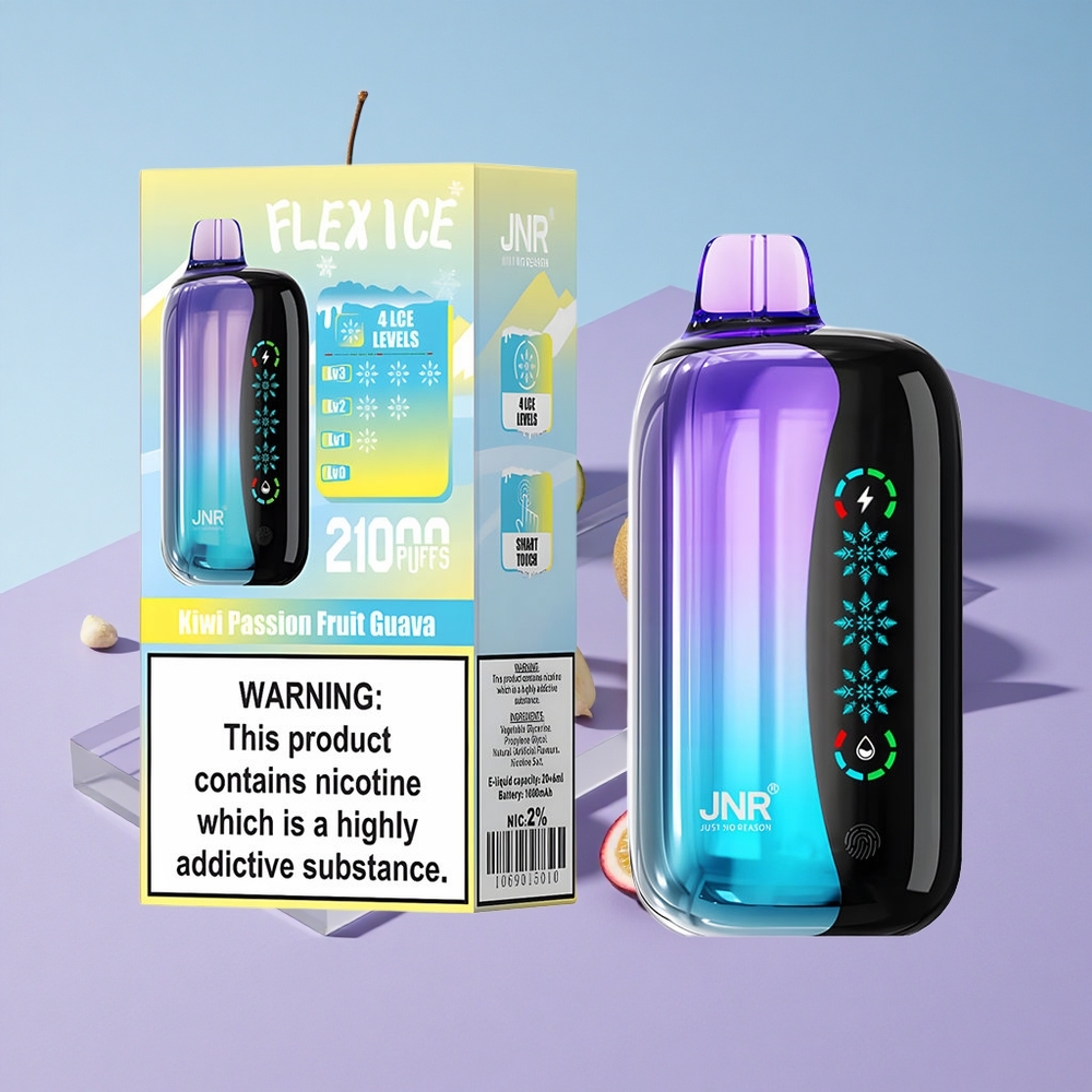 Kiwi Pasjonsfrukt Guava JNR Flex Ice 21000 Puffs Tilpassbar Luftstrøm vape wholesale Norway