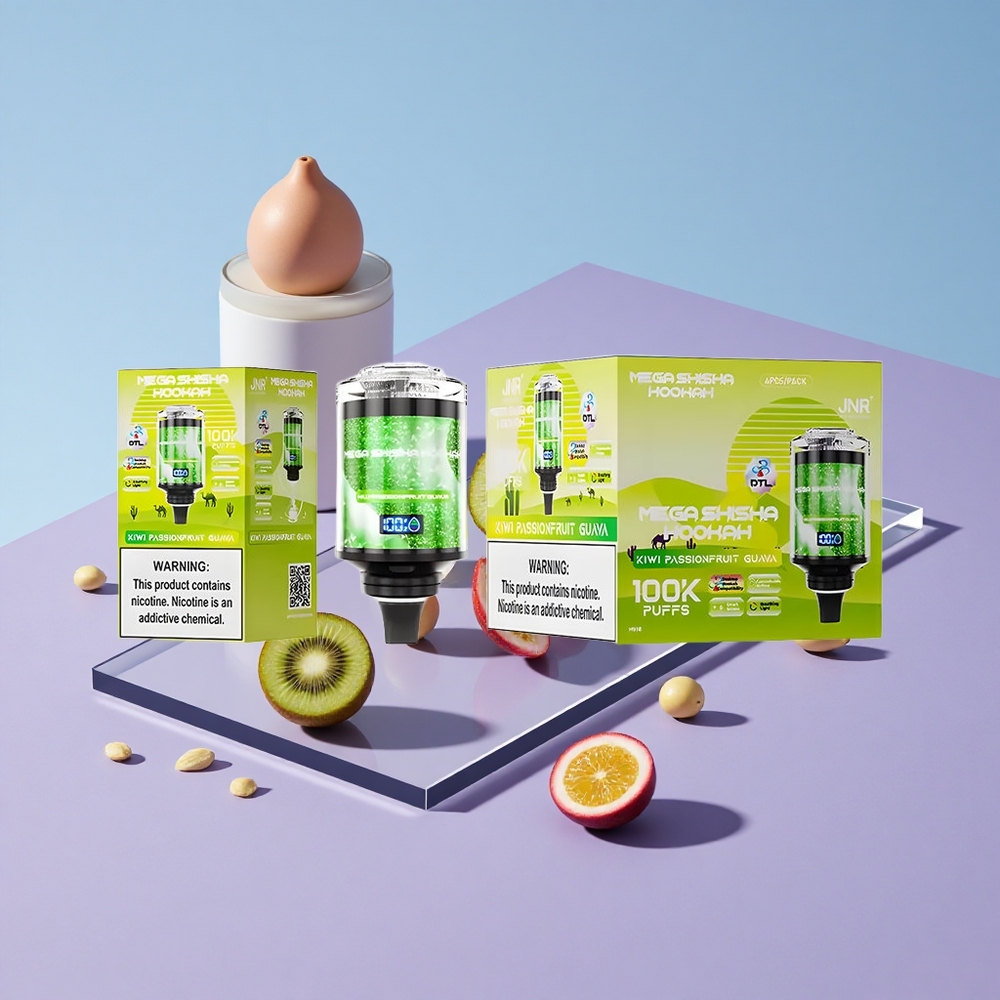 Kiwi Pasjonsfrukt Guava JNR Mega Shisha Hookah 100K 100000 Puffs Interaktiv Smart Skjerm vape wholesale Norway