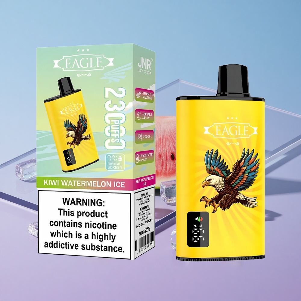 Kiwi Vannmelon Is JNR EAGLE Smart 23000 Puffs Digital Skjerm Justerbar Luftstrøm vape wholesale Norway