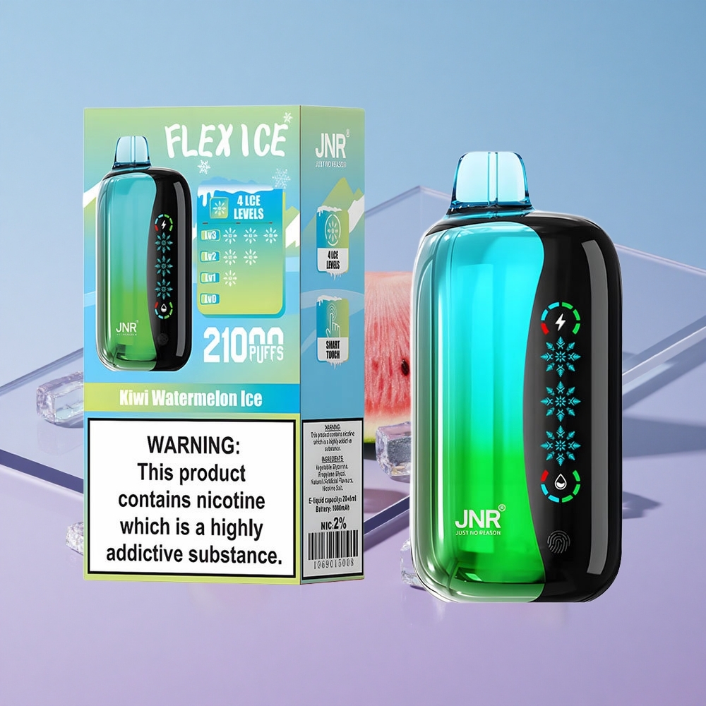 Kiwi Vannmelon Is JNR Flex Ice 21000 Puffs Tilpassbar Luftstrøm Touch Skjerm vape wholesale Norway