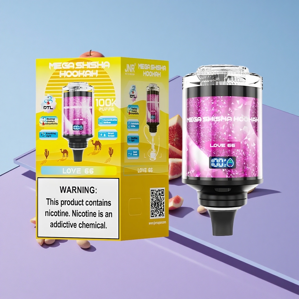 Kjærlighet 66 JNR Mega Shisha Hookah 100K Puffselys Justerbar Luftstrøm vape wholesale Norway