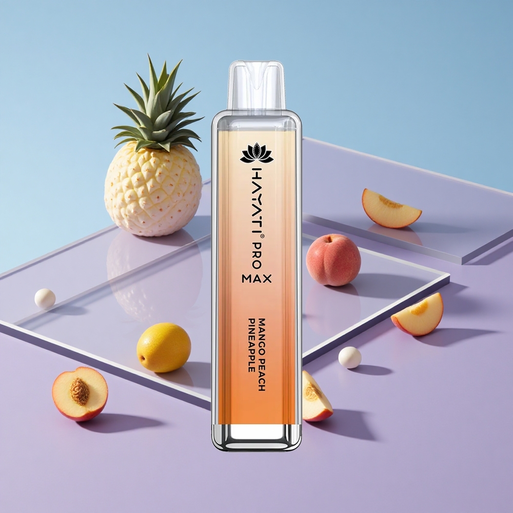 Mango Fersken Ananas Hayati Pro Max 4000 Puffs Oppladbar LED Crystal vape wholesale Norway