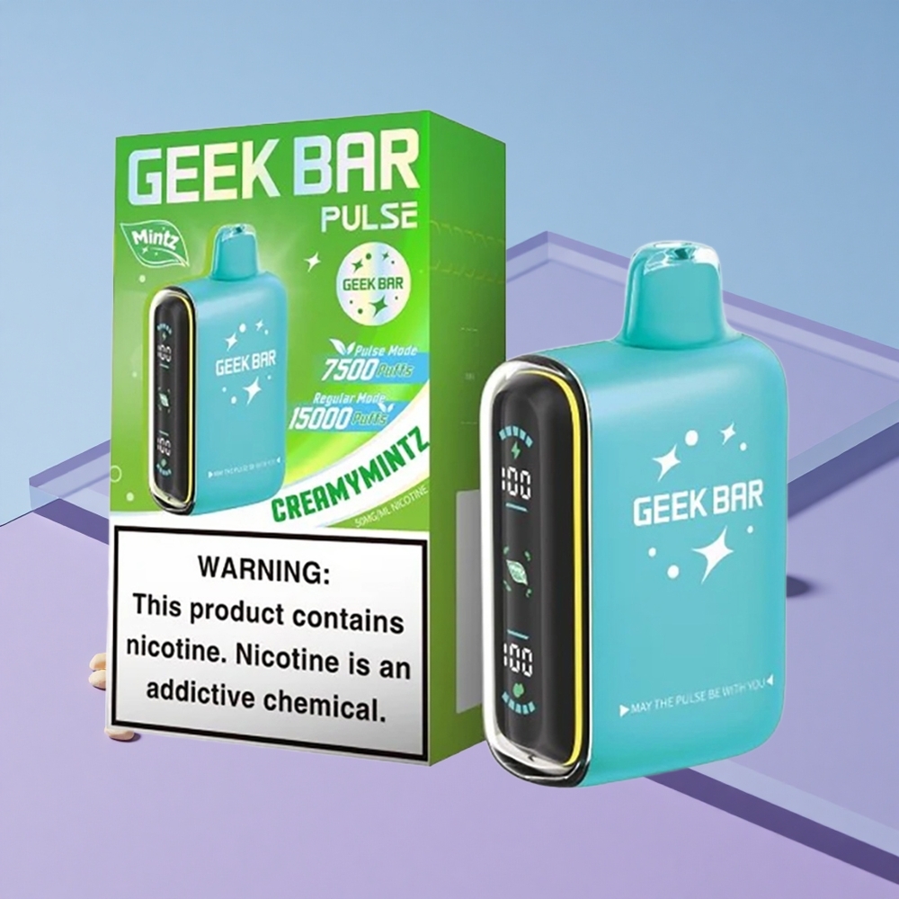 Mynte Kombinasjon Geek Bar Pulse 15000 Puffs 16ML E-væske Justerbar Luftstrøm vape wholesale Norway