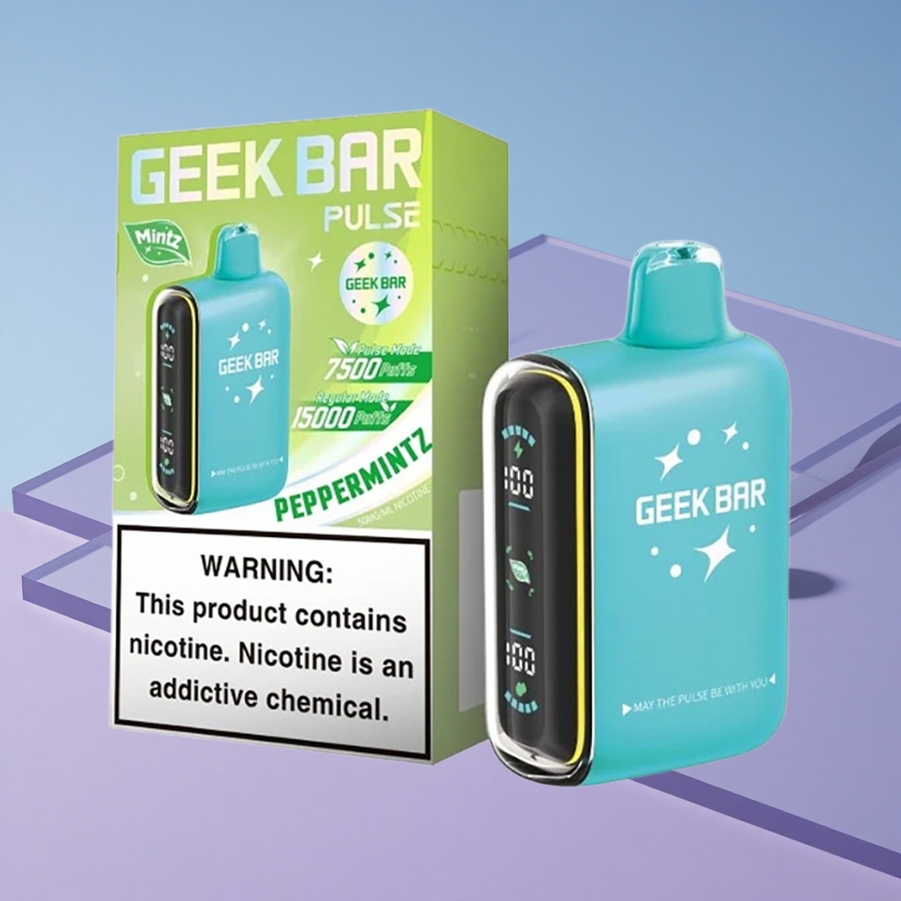 Mynte Kombinasjon Geek Bar Pulse 15000 Puffs 16ML E-væske Justerbar Luftstrøm vape wholesale Norway
