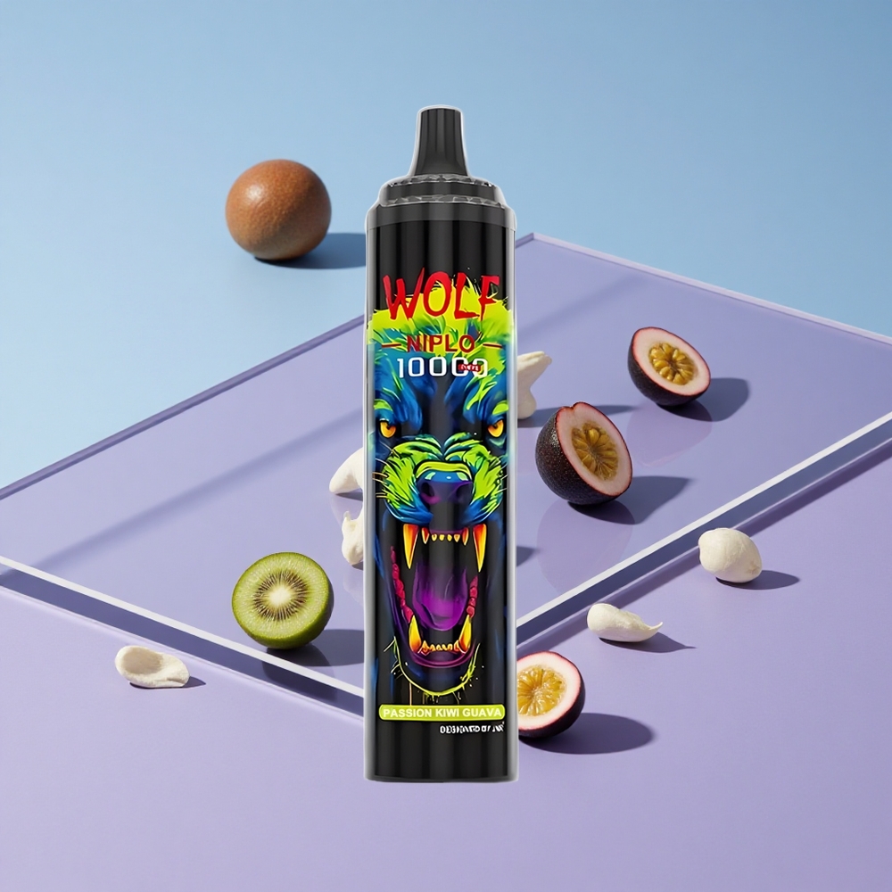 Passion Kiwi Guava JNR Wolf Niplo 10000 Puffs 20ml Type-C ladning vape wholesale Norway