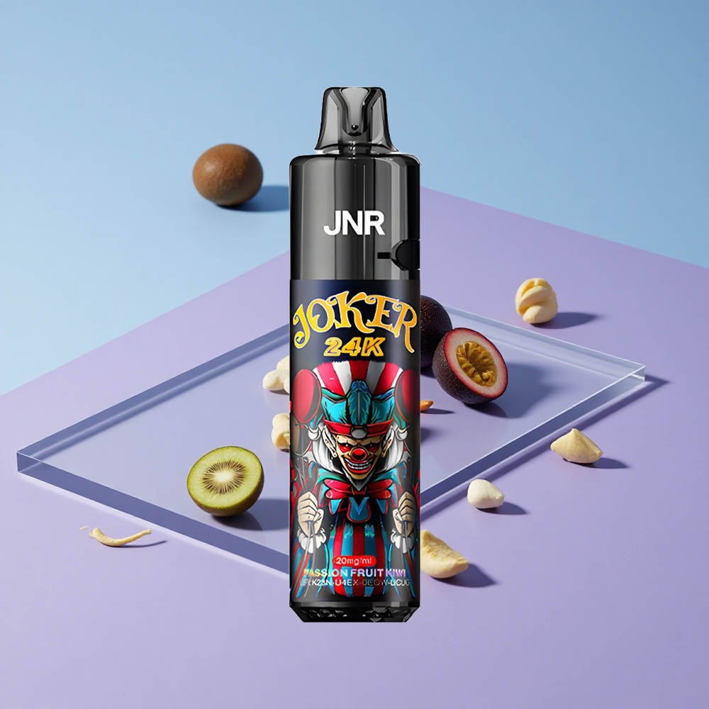 Passionsfrukt Kiwi JNR Joker 24K Puffs Refillbar Pod Type-C vape wholesale Norway