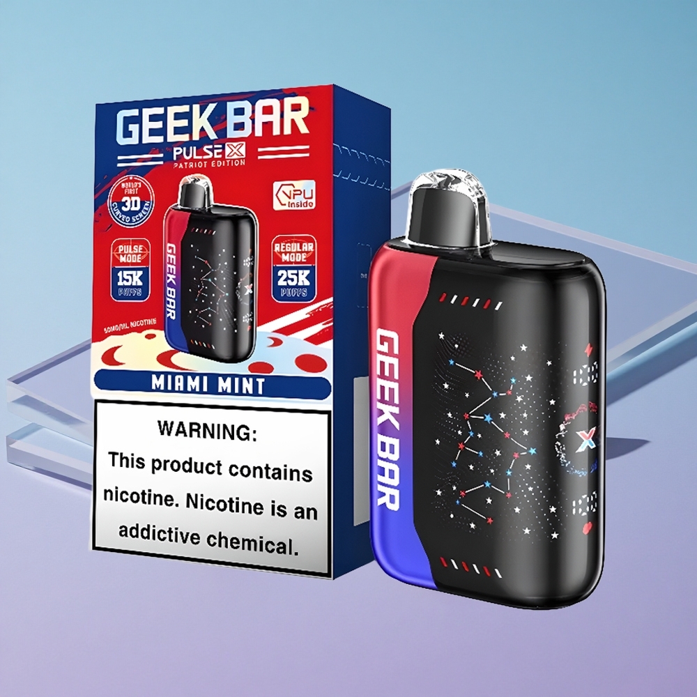 Patriot Geek Bar Pulse X 25000 Puffs 18mL Fylt E-Væske USB Type-C Lading vape wholesale Norway