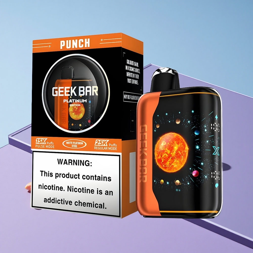 Punch GEEK BAR Platinum Edition 25000 Puffs Dynamisk 3D-buet skjerm vape wholesale Norway
