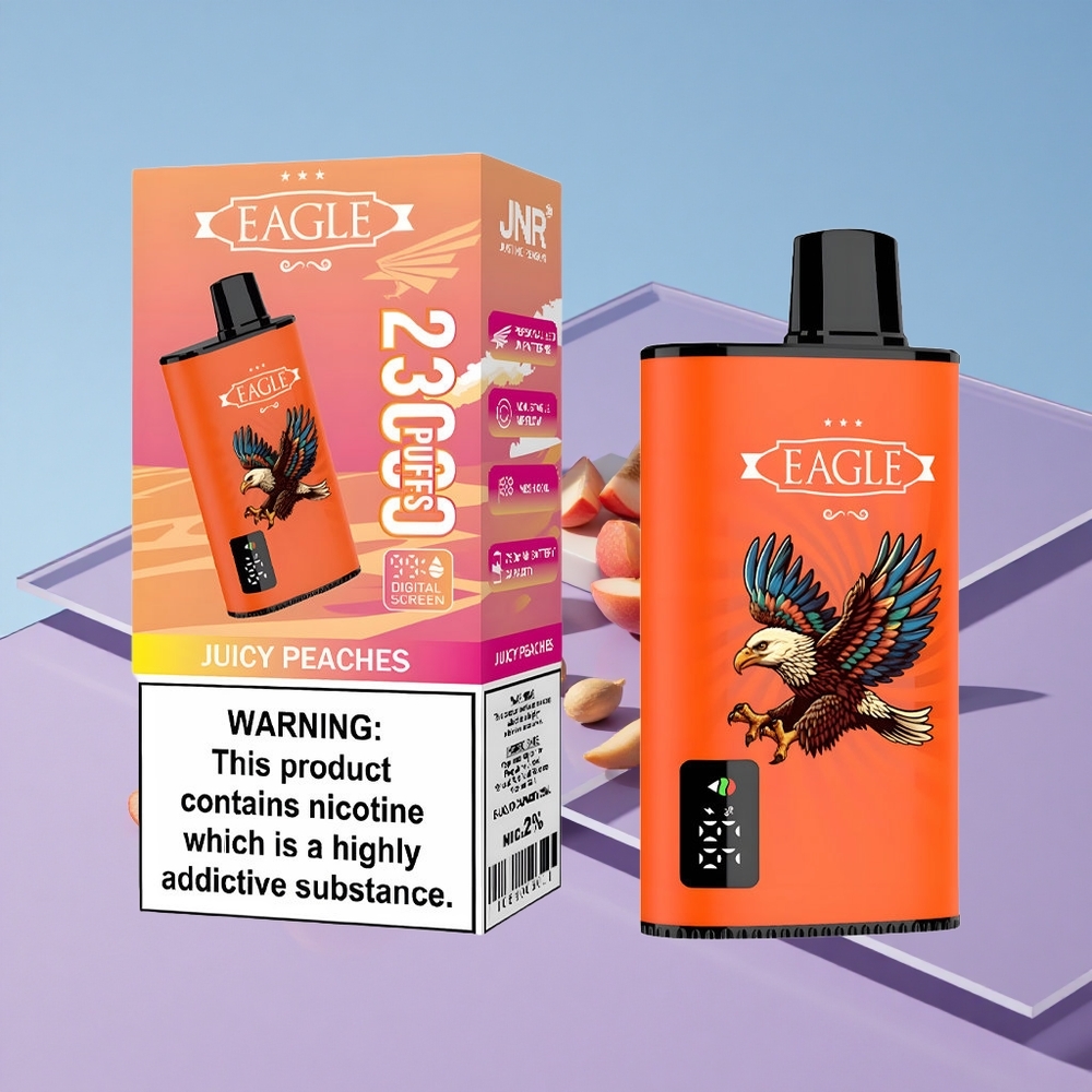 Saftige Ferskener JNR EAGLE Smart 23000 Puffs Med Justerbar Luftstrøm vape wholesale Norway
