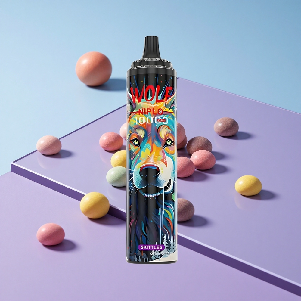 Skittles Smak JNR Wolf Niplo 10000 Puffs 20ml E-væske Type-C Lading vape wholesale Norway