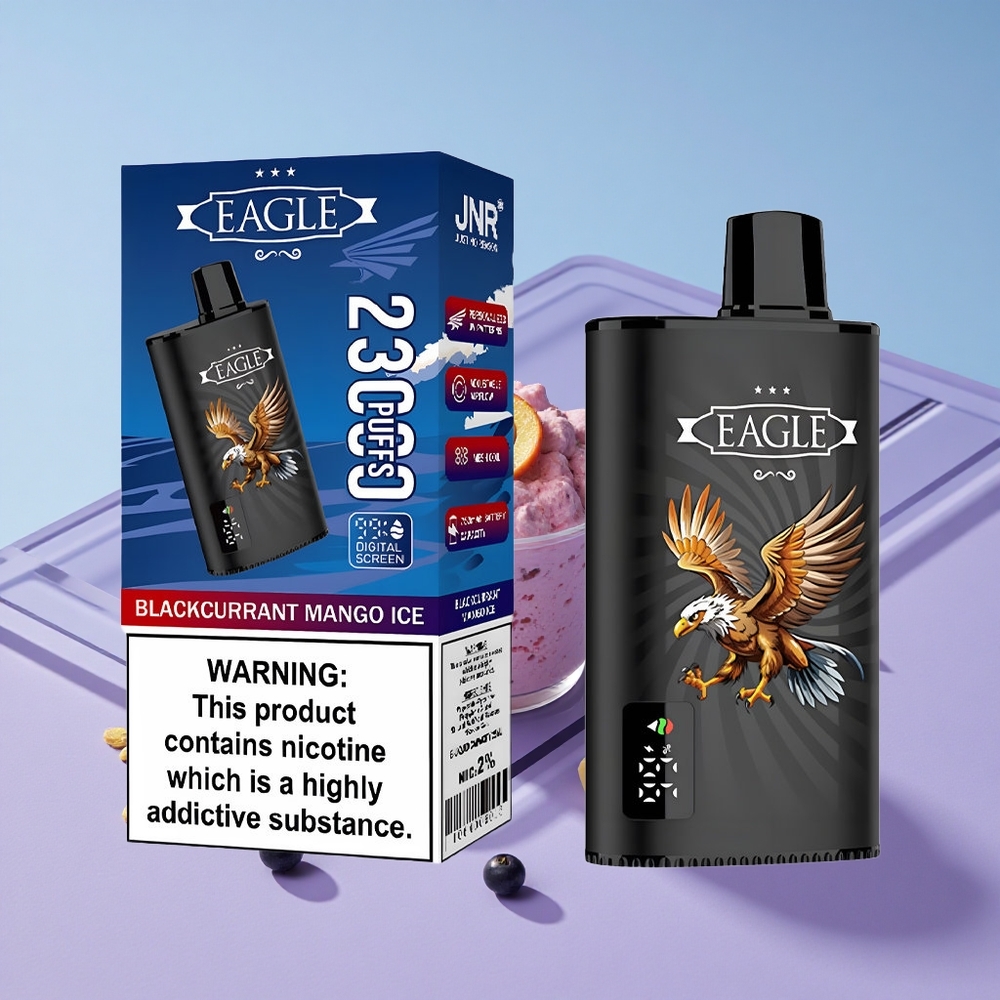 Solbær Mango Is JNR EAGLE Smart 23000 Puffs Justerbar Luftstrøm Digital Skjerm vape wholesale Norway