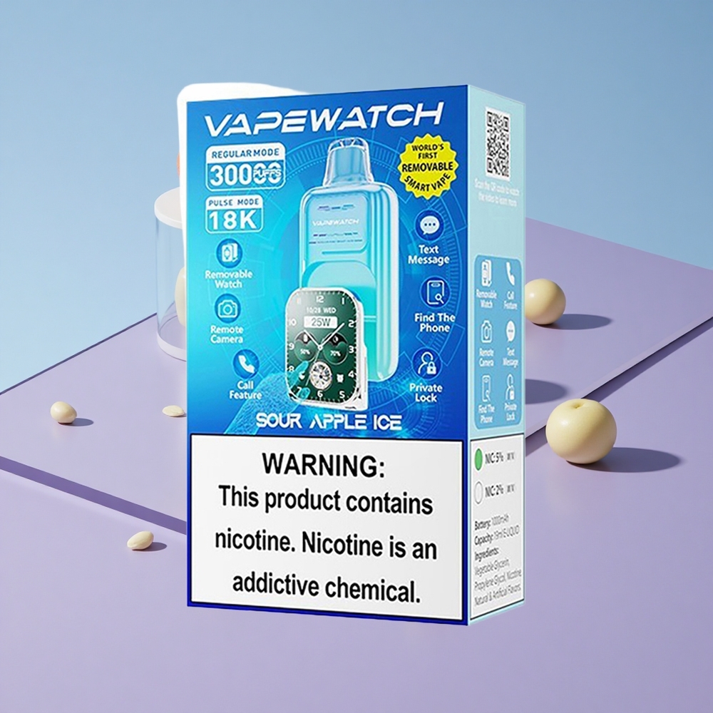 Sur Eple Is JNR Vape Watch 30000 Puffs 19mL e-væske Dual Mesh Coil vape wholesale Norway