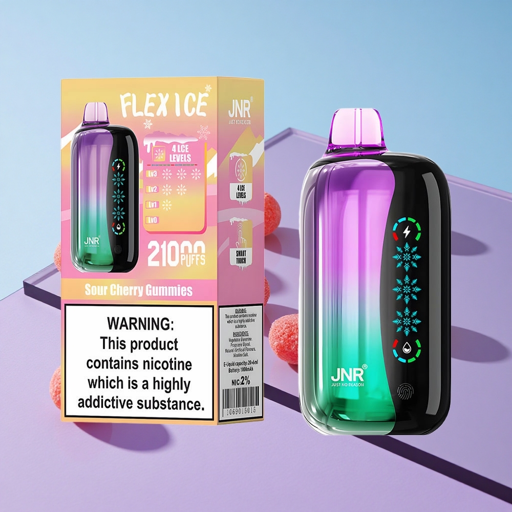 Sur Kirsebær Gummier JNR Flex Ice 21000 Puffs Tilpassbar Luftstrøm Vape wholesale Norway