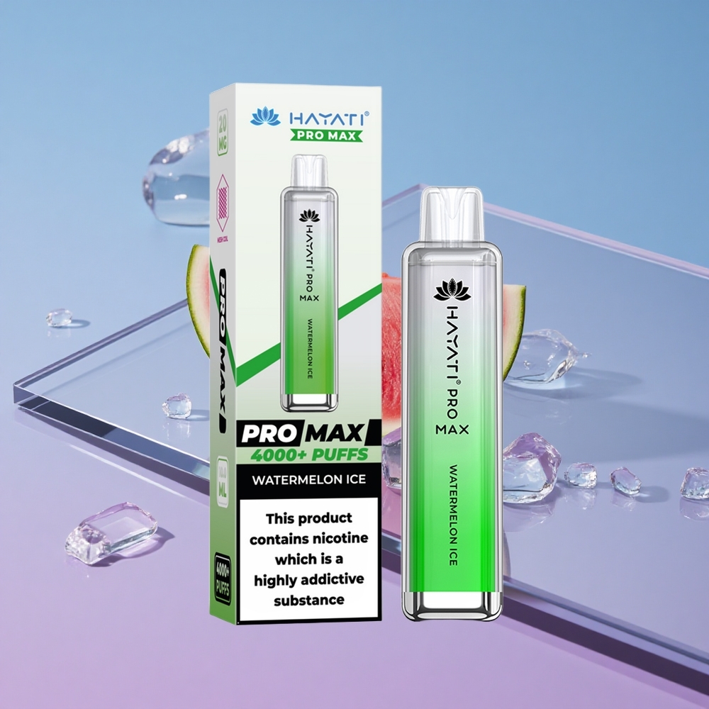 Vannmelon Is Hayati Pro Max 4000 Puffs Oppladbar Dual 11 Ohm Mesh Coil vape wholesale Norway