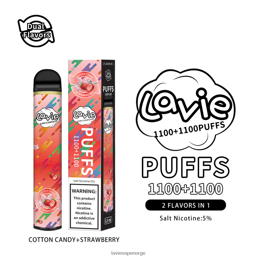 4P8266293 Lavie Vape Review | sukkerspinn/jordbær LAVIE BAR Switch 2200 drag